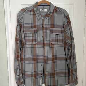 Jetty Gray/Brown Flannel Shirt